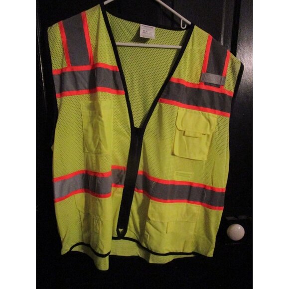 Forester Hi-Vis Class 2 Mesh Safety Vest Multi Pocket Surveyor Vest Mic Clip L - Picture 3 of 6